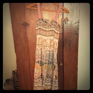 Vintage cotton dress with smocked top.